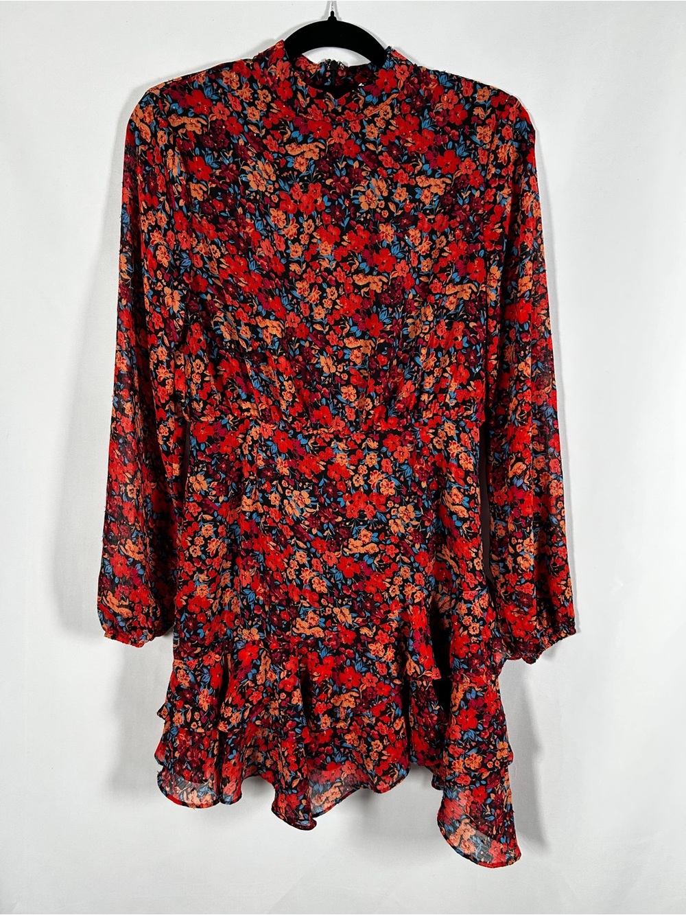 Sadie & Sage Floral Ruffle Boho Long Sleeve Boho Boutique Dress